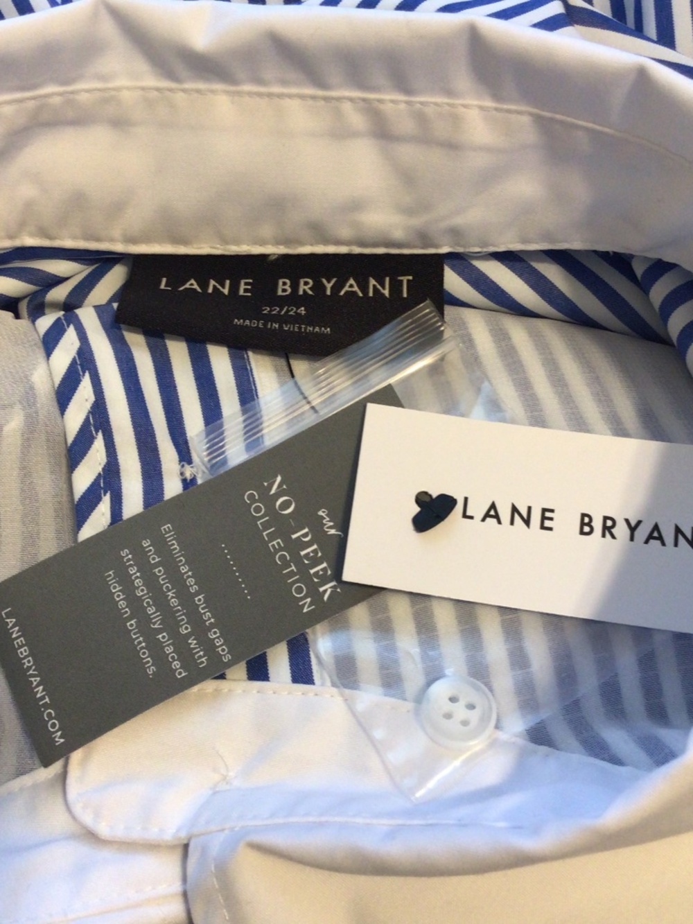 Lane Bryant Stripe Sequin Button Down Shirt 22/24 Contrast Cuff Holiday Party - Picture 14 of 14